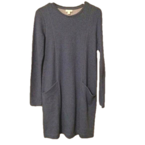 J.‎ Jill Women's Steel Blue Cozy Pull-on Crewneck 3/4 Sleeve Jersey Shift Dress